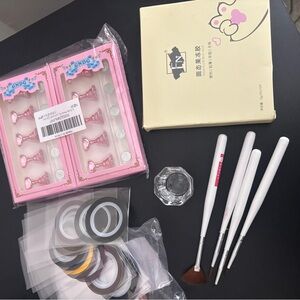 Nail Art Tool Set with Pink Accents